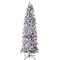 Best Choice Products Pre-Lit Artificial Snow Flocked Pencil Christmas Tree Decoration w/ Multicolor Lights